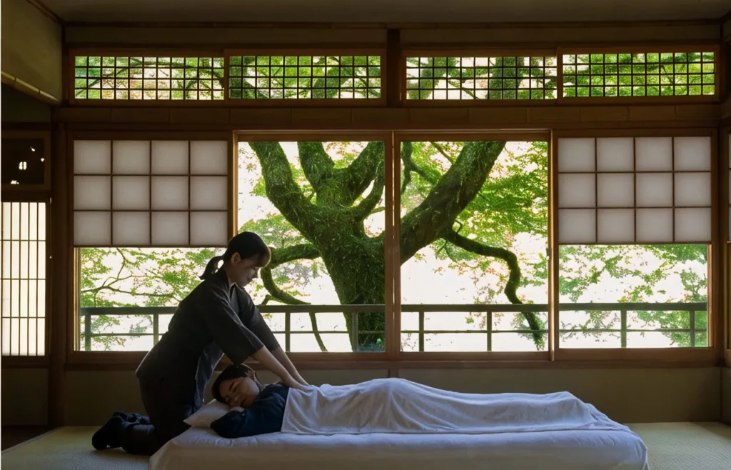 HOSHINOYA Kyoto: добраться можно только на лодке по реке Хозу